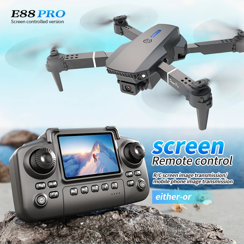 Drone Kit Professional - Dron profesional E88 PRO con pantalla